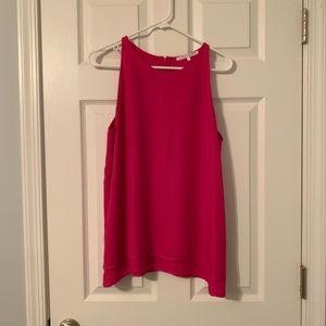 Hot pink silk tank